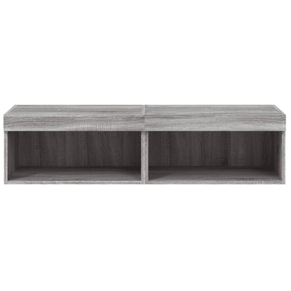 TV Cabinets with LED Lights 2 pcs Grey Sonoma 60x30x30 cm