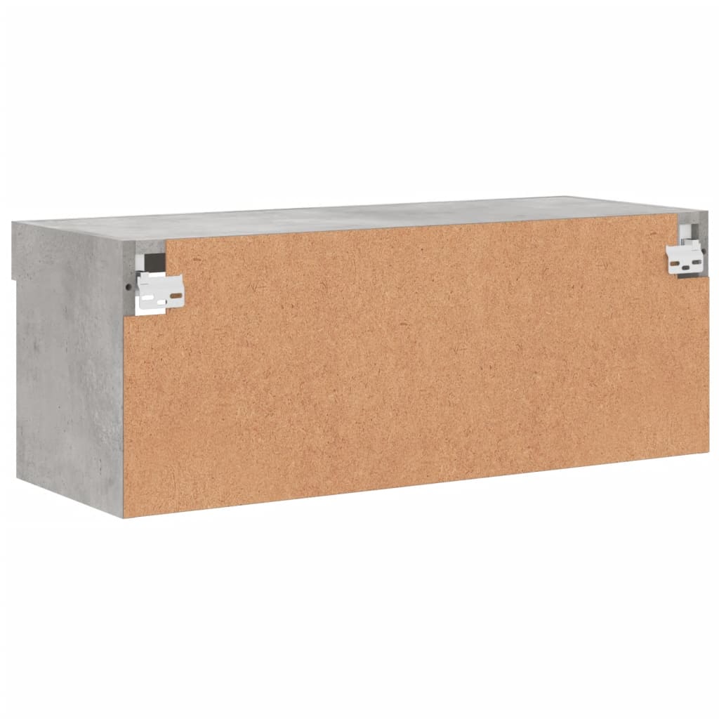 TV Cabinet with LED Lights Concrete Grey 80x30x30 cm