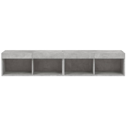 TV Cabinets with LED Lights 2 pcs Concrete Grey 80x30x30 cm