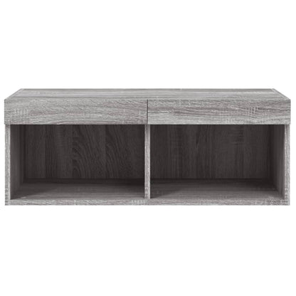 TV Cabinet with LED Lights Grey Sonoma 80x30x30 cm