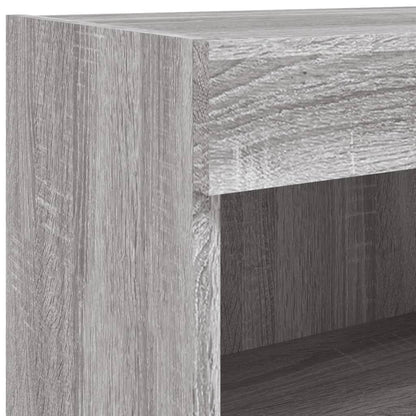 TV Cabinet with LED Lights Grey Sonoma 80x30x30 cm