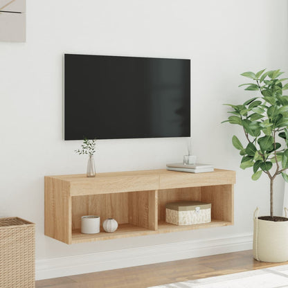 TV Cabinet with LED Lights Sonoma Oak 100x30x30 cm