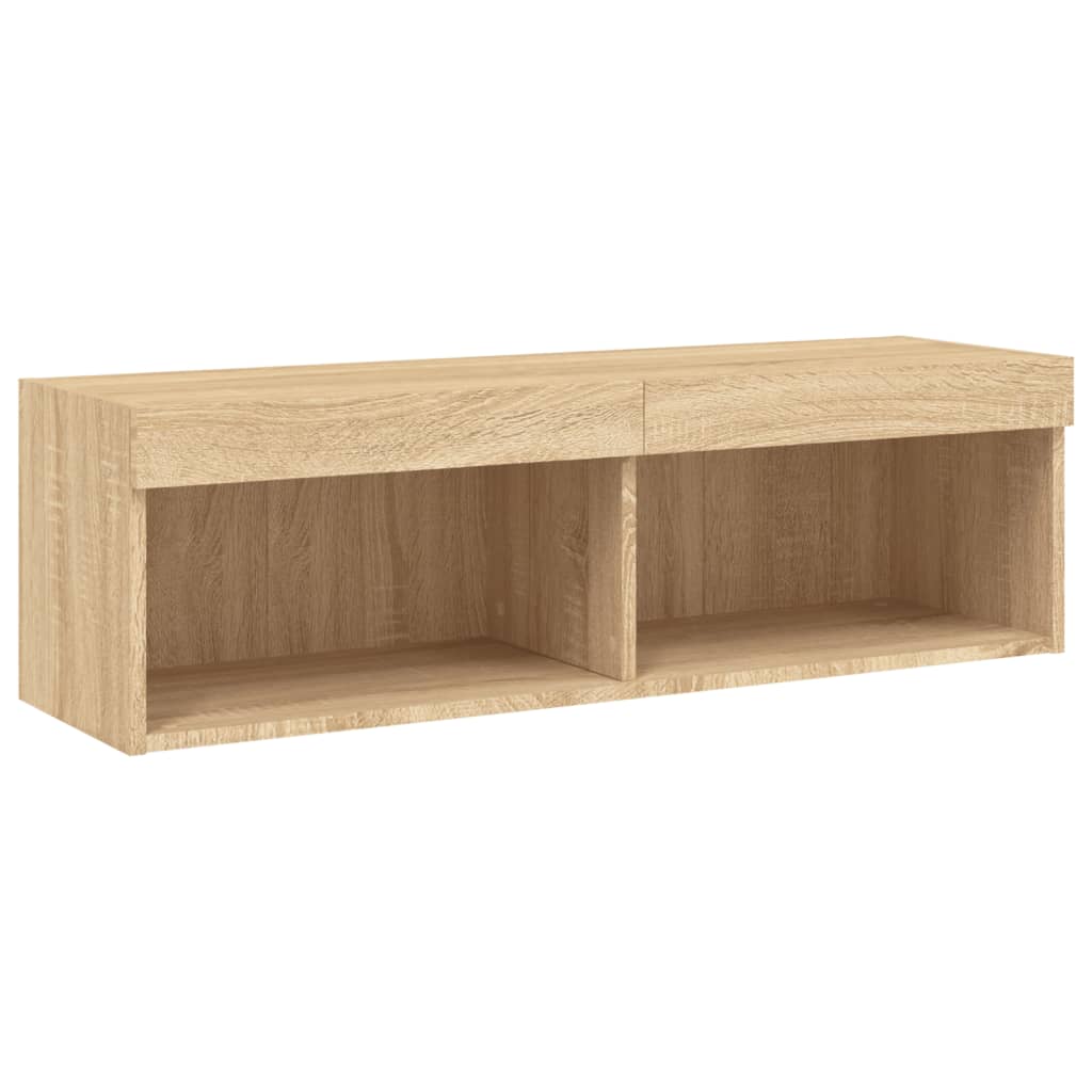 TV Cabinet with LED Lights Sonoma Oak 100x30x30 cm