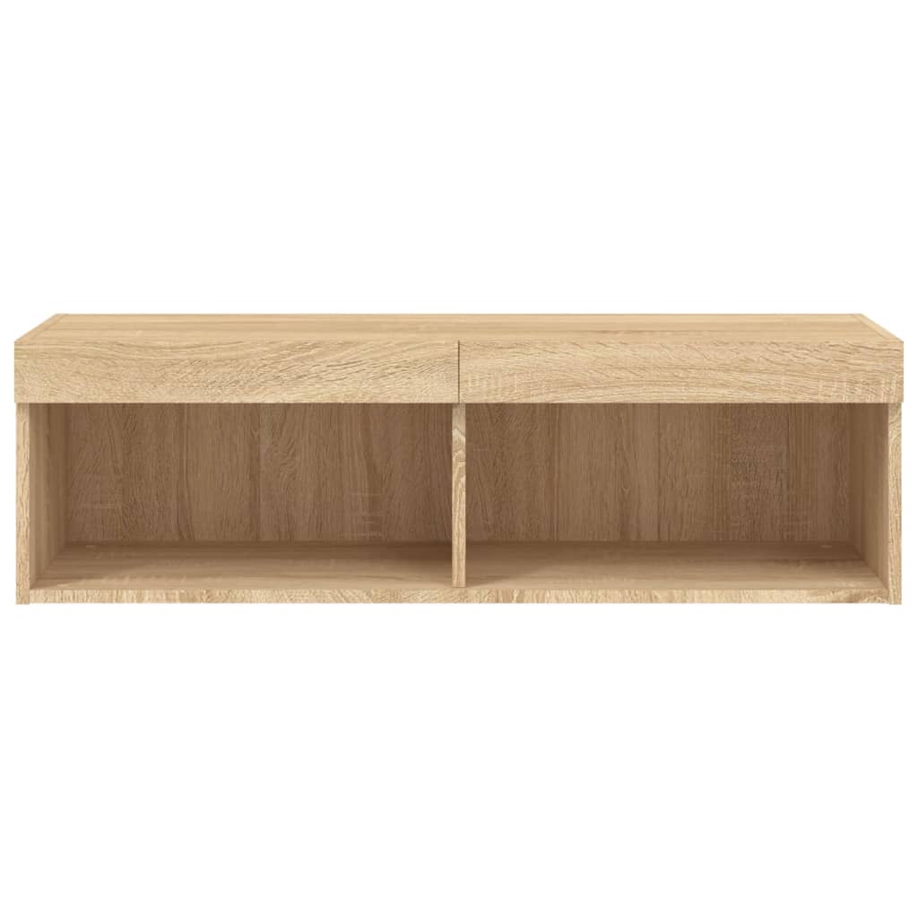 TV Cabinet with LED Lights Sonoma Oak 100x30x30 cm