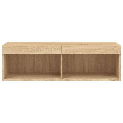 TV Cabinet with LED Lights Sonoma Oak 100x30x30 cm