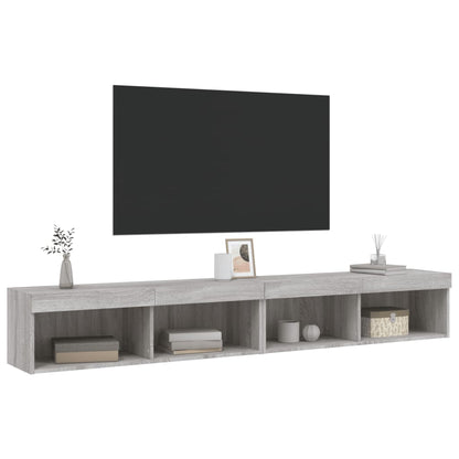 TV Cabinets with LED Lights 2 pcs Grey Sonoma 100x30x30 cm