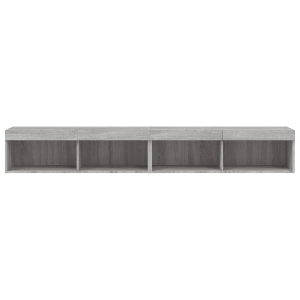 TV Cabinets with LED Lights 2 pcs Grey Sonoma 100x30x30 cm