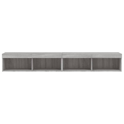 TV Cabinets with LED Lights 2 pcs Grey Sonoma 100x30x30 cm