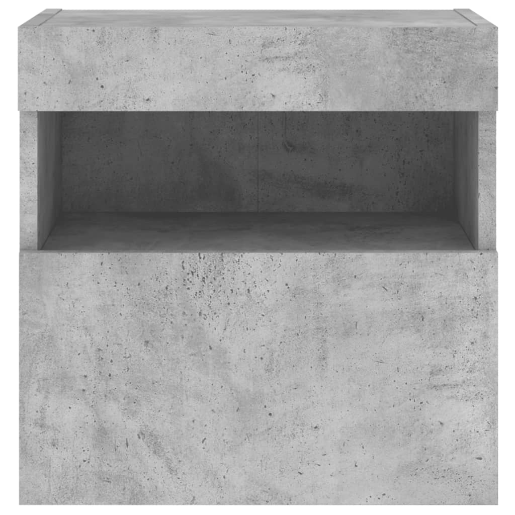 TV Wall Cabinet with LED Lights Concrete Grey 40x30x40 cm