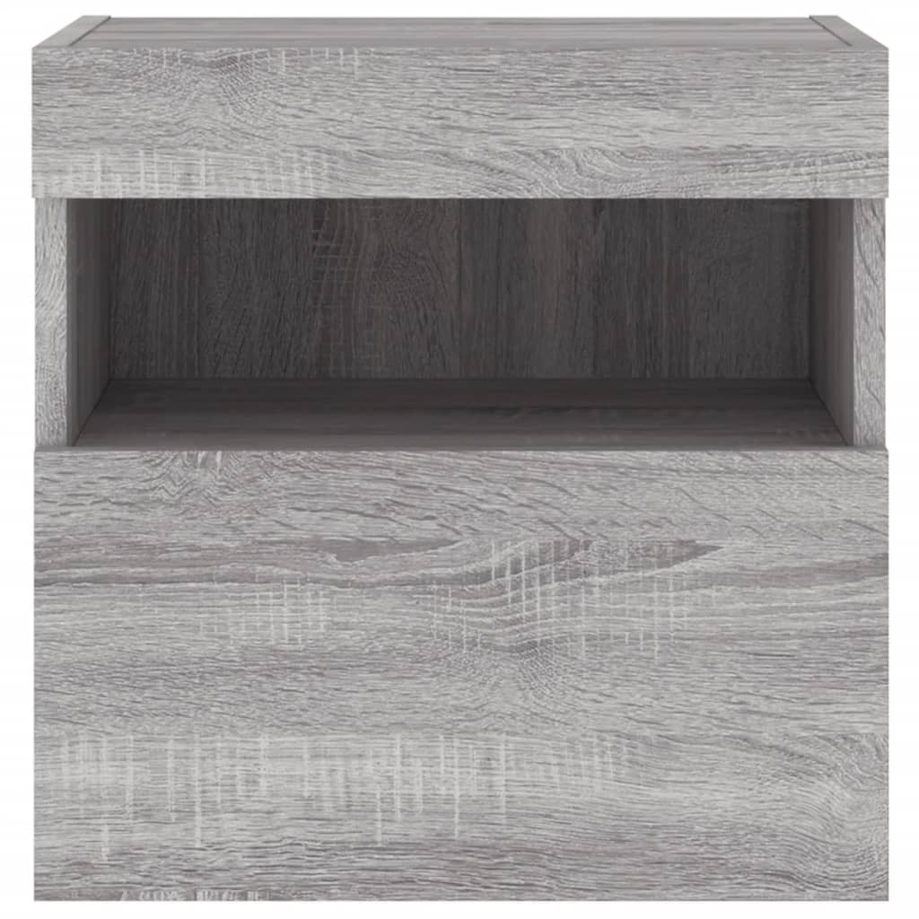 TV Wall Cabinet with LED Lights Grey Sonoma 40x30x40 cm