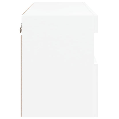 TV Wall Cabinet with LED Lights White 60x30x40 cm