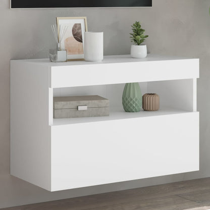 TV Wall Cabinet with LED Lights White 60x30x40 cm