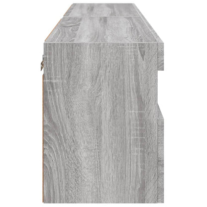 TV Wall Cabinets with LED Lights 2 pcs Grey Sonoma 60x30x40 cm