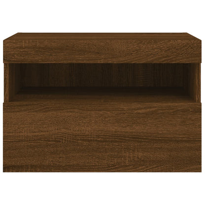 TV Wall Cabinet with LED Lights Brown Oak 60x30x40 cm