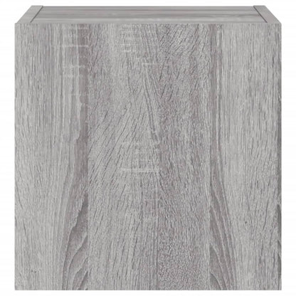 TV Wall Cabinets with LED Lights 2 pcs Grey Sonoma 30.5x35x30 cm