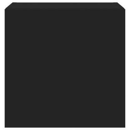 TV Wall Cabinet with LED Lights Black 40.5x35x40 cm