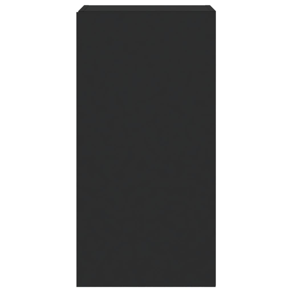 TV Wall Cabinet with LED Lights Black 40.5x35x80 cm