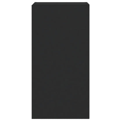 TV Wall Cabinet with LED Lights Black 40.5x35x80 cm