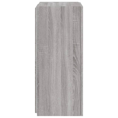 TV Wall Cabinet with LED Lights Grey Sonoma 40.5x35x80 cm