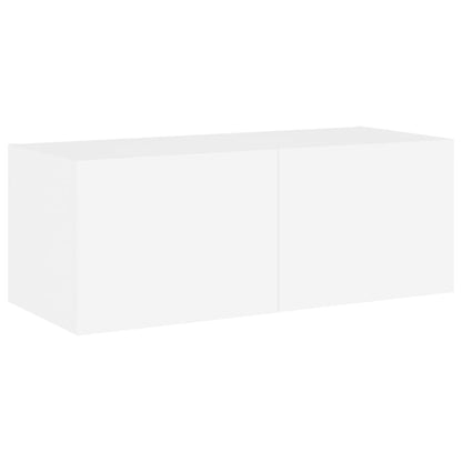 TV Wall Cabinet with LED Lights White 80x35x31 cm