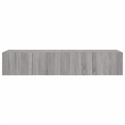 TV Wall Cabinets with LED Lights 2 pcs Grey Sonoma 80x35x31 cm
