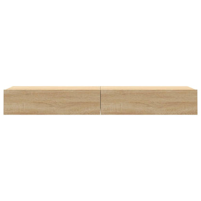 TV Cabinets with LED Lights 2 pcs Sonoma Oak 60x35x15.5 cm
