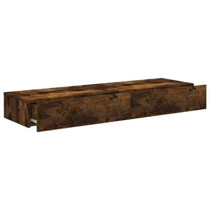 TV Cabinets with LED Lights 2 pcs Smoked Oak 60x35x15.5 cm