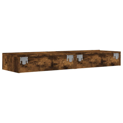 TV Cabinets with LED Lights 2 pcs Smoked Oak 60x35x15.5 cm