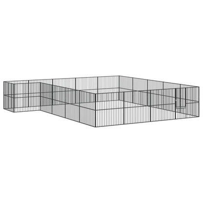 Dog Playpen 20 Panels Black Galvanised Steel