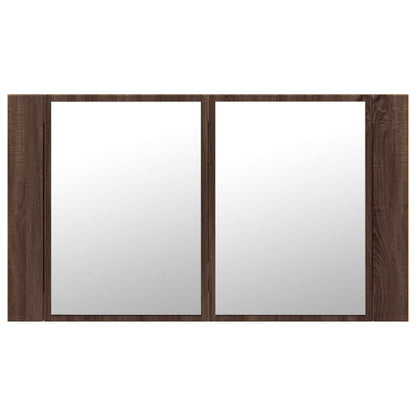 LED Bathroom Mirror Cabinet Brown Oak 80x12x45 cm Acrylic