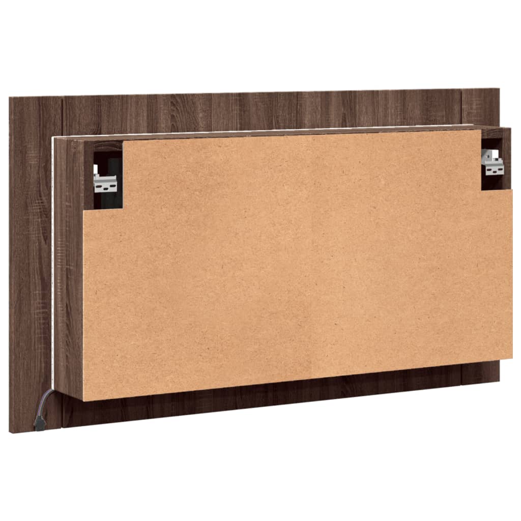 LED Bathroom Mirror Cabinet Brown Oak 80x12x45 cm Acrylic