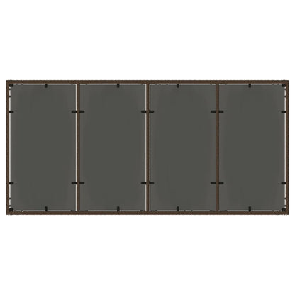 Garden Table with Glass Top Brown 190x90x75 cm Poly Rattan
