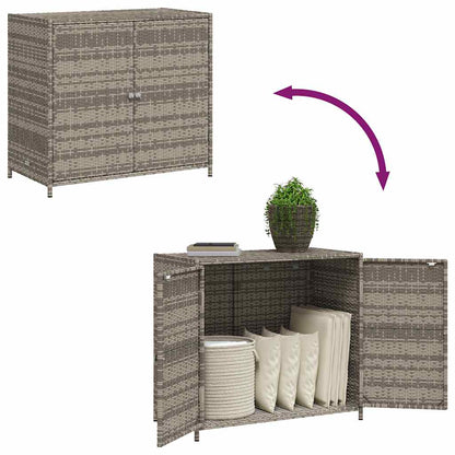 Garden Storage Cabinet Grey 83x45x76 cm Poly Rattan