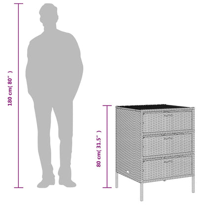 Garden Storage Cabinet Black 55x59x80 cm Poly Rattan