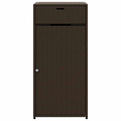 Garden Storage Cabinet Brown 55x55x111 cm Poly Rattan