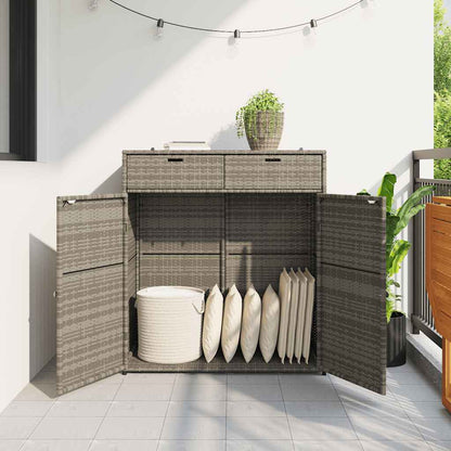 Garden Storage Cabinet Grey 105x55x113 cm Poly Rattan