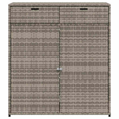 Garden Storage Cabinet Grey 105x55x113 cm Poly Rattan