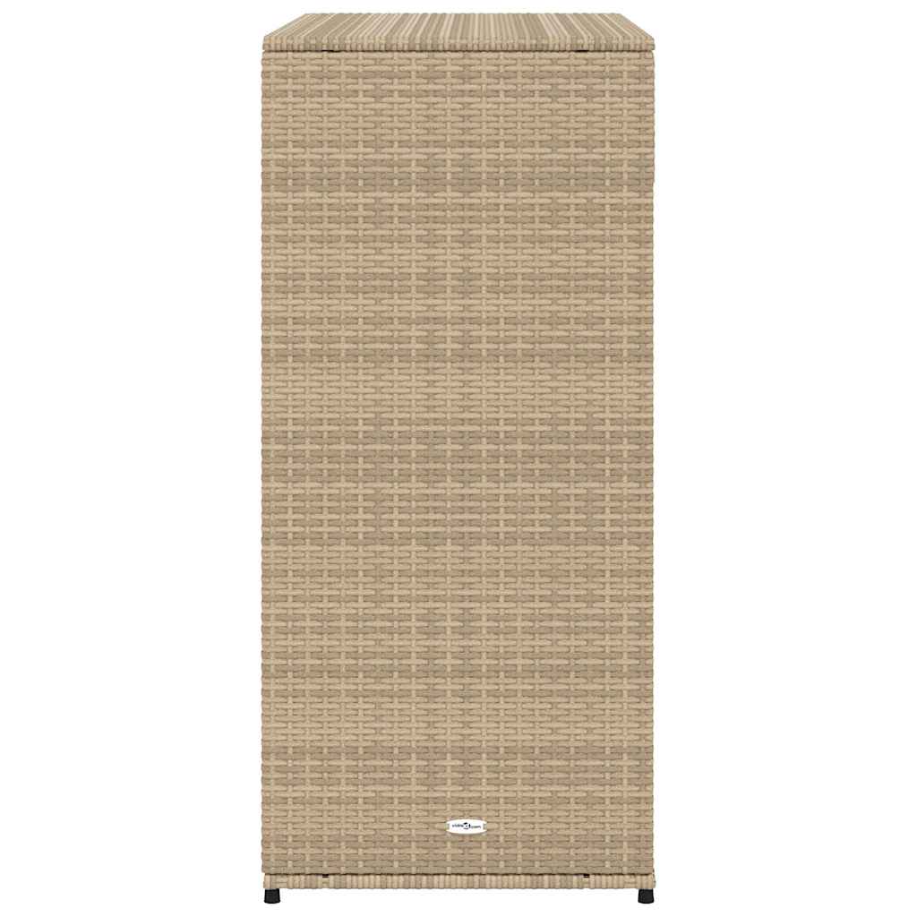 Garden Storage Cabinet Beige 105x55x113 cm Poly Rattan
