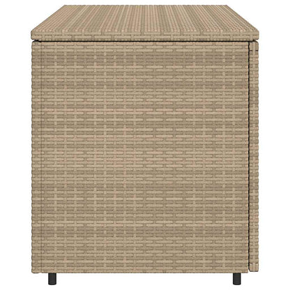 Garden Storage Cabinet Beige 110x55x60.5 cm Poly Rattan