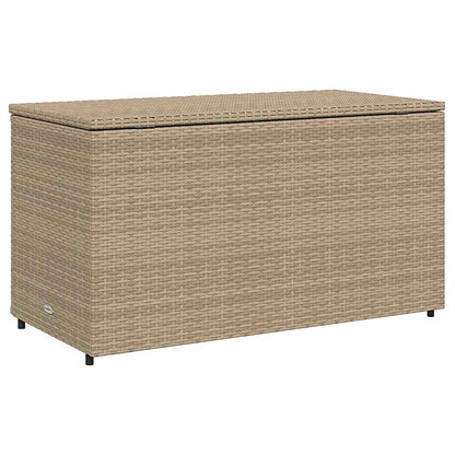 Garden Storage Cabinet Beige 110x55x60.5 cm Poly Rattan