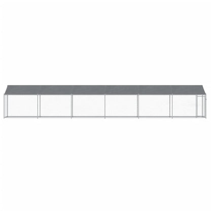 Dog Cage with Roof and Door Grey 12x2x2 m Galvanised Steel