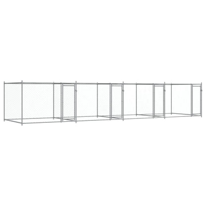 Dog Cage with Doors Grey 8x2x1.5 m Galvanised Steel