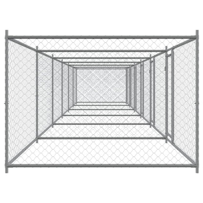 Dog Cage with Doors Grey 12x2x1.5 m Galvanised Steel