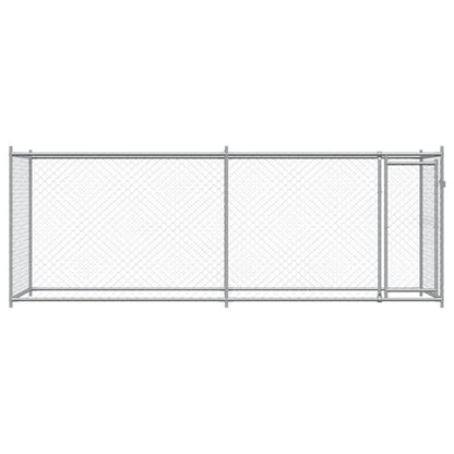 Dog Cage with Door Grey 4x2x1.5 m Galvanised Steel