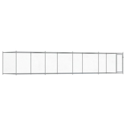 Dog Cage with Door Grey 8x2x1.5 m Galvanised Steel