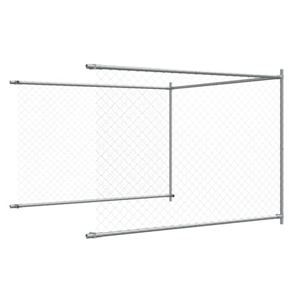 Dog Cage with Door Grey 8x2x1.5 m Galvanised Steel
