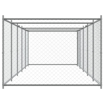 Dog Cage with Door Grey 10x2x1.5 m Galvanised Steel