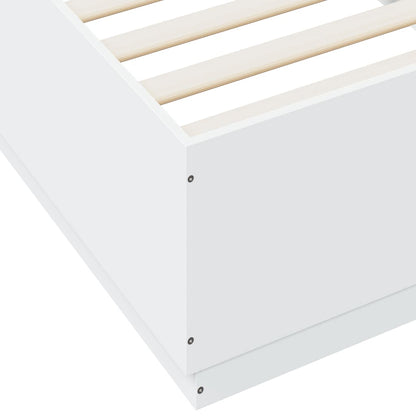 Bed Frame with LED without Mattress White 100x200 cm