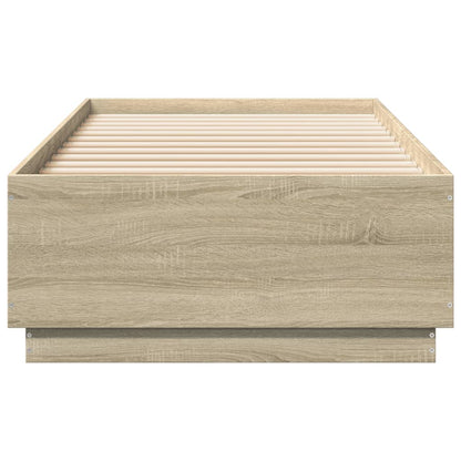 Bed Frame with LED without Mattress Sonoma Oak 90x200 cm