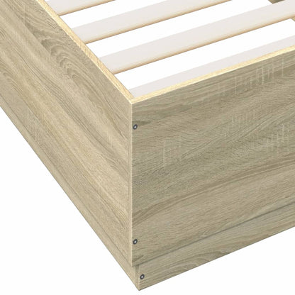 Bed Frame with LED without Mattress Sonoma Oak 90x200 cm